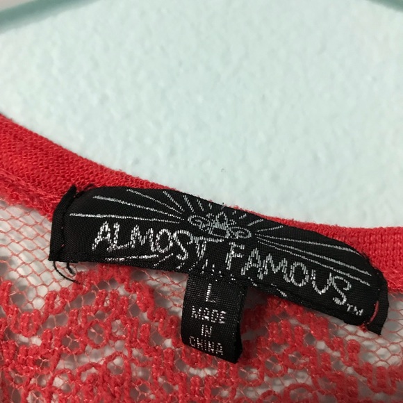 Red Sleeveless Top With Lace Detail Size Large - Picture 4 of 6